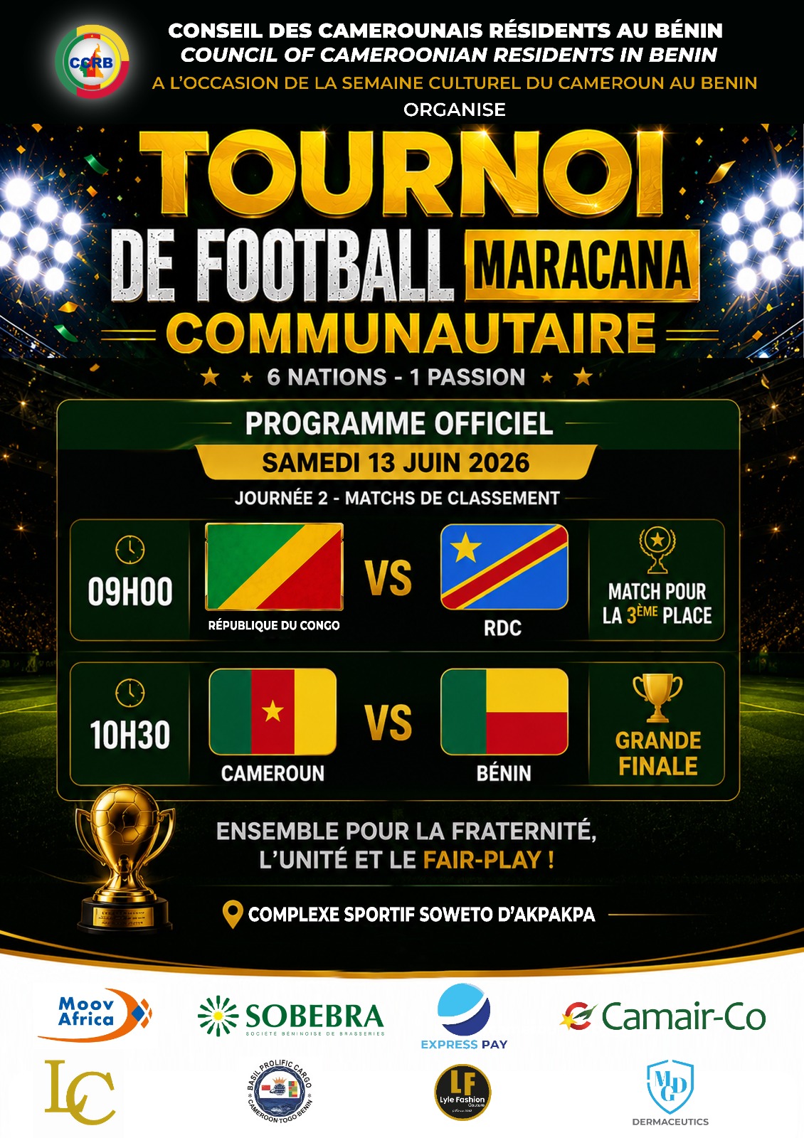 Grande Finale du Tournoi de Football Maracana Communautaire du CCRB !